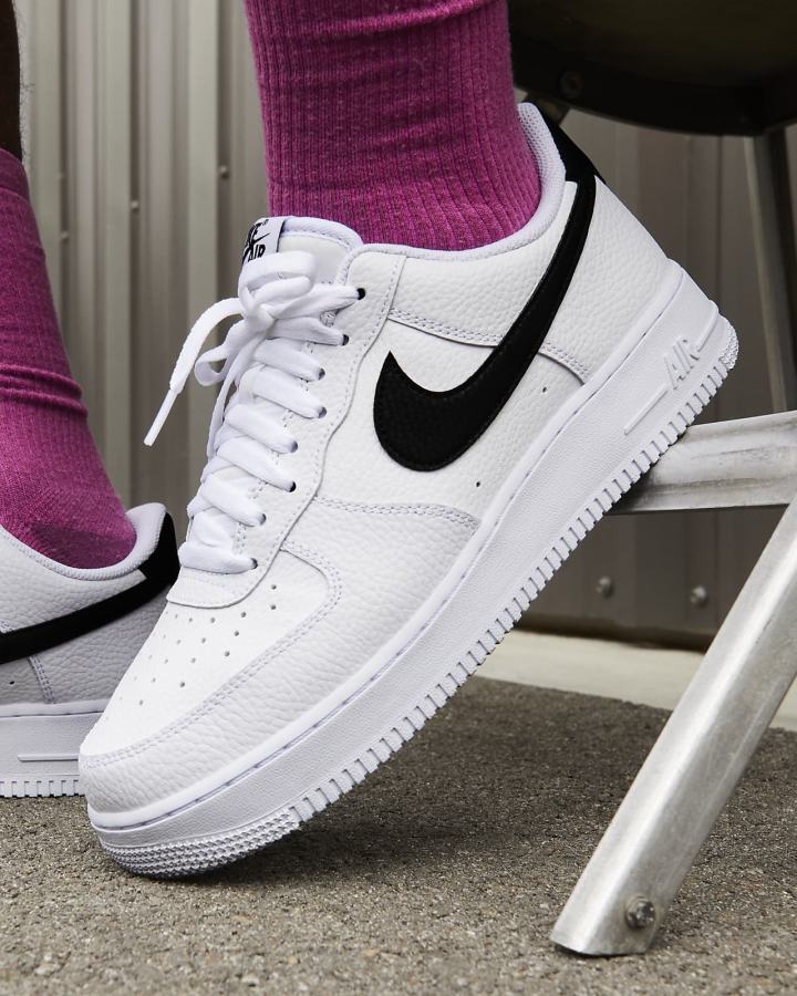 Zapatillas Nike Air Force 1 '07 Hombre Blancas Negras | YFJAD-3840