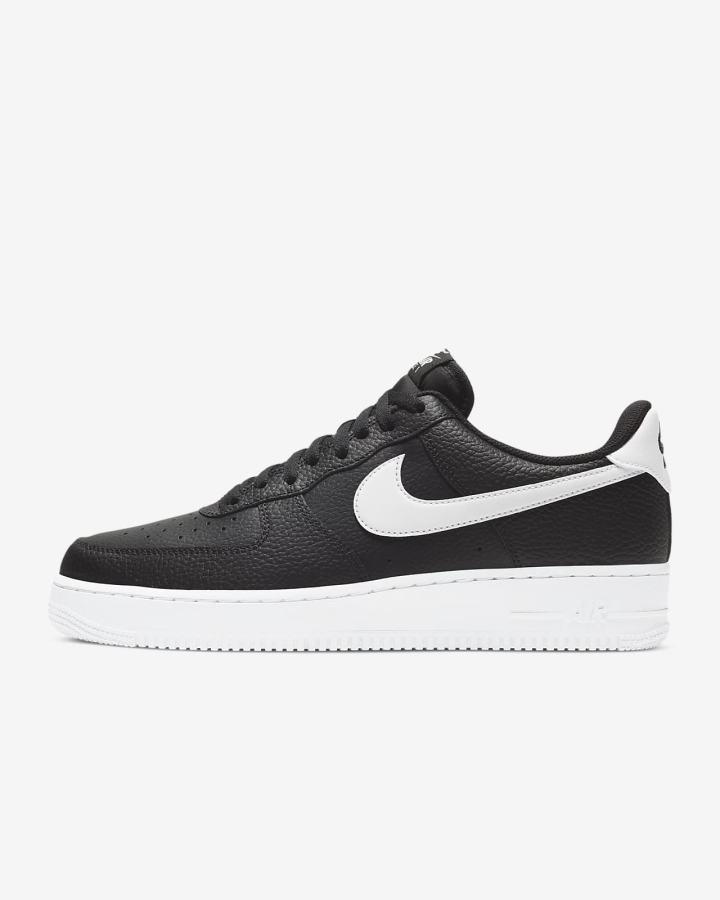 Zapatillas Nike Air Force 1 '07 Hombre Negras Blancas | WRYVD-9301