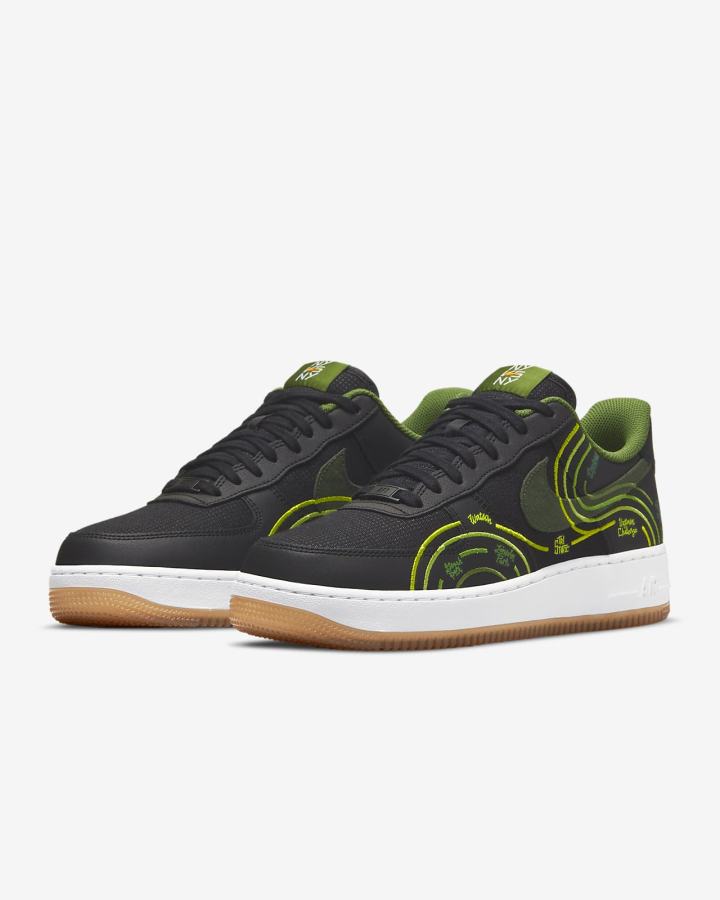 Zapatillas Nike Air Force 1 '07 LV8 Hombre Negras Blancas Gris Verde | DYFGM-6952