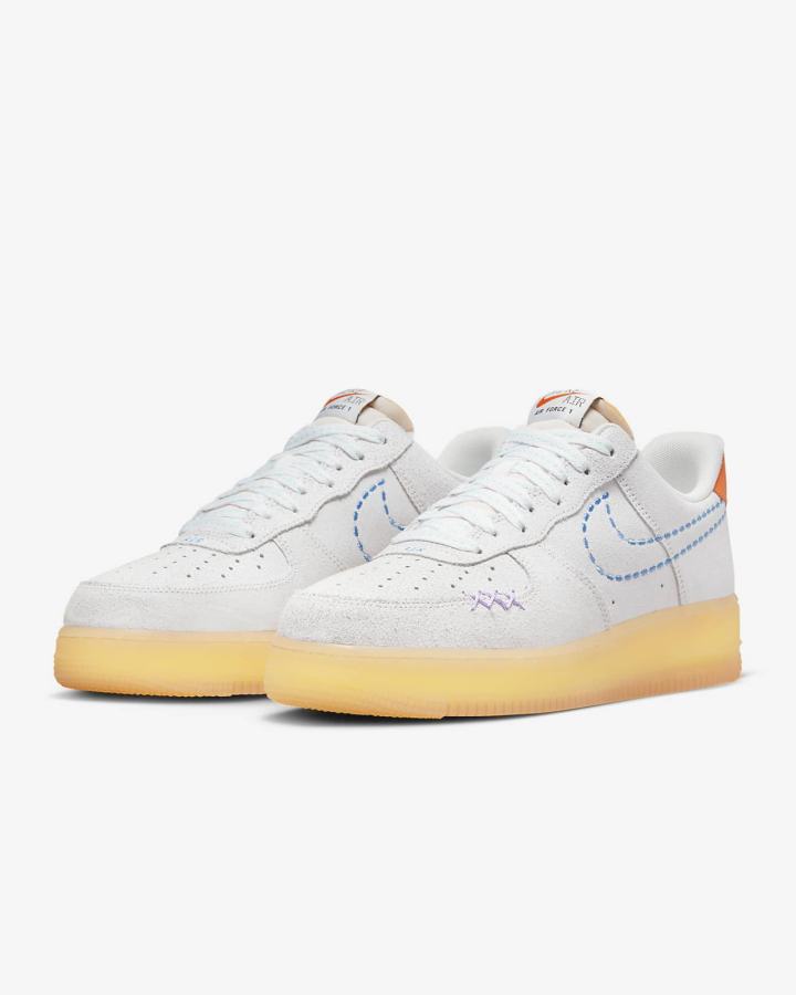 Zapatillas Nike Air Force 1 '07 LV8 Hombre Blancas Naranjas Moradas Azules | MSKLG-3061