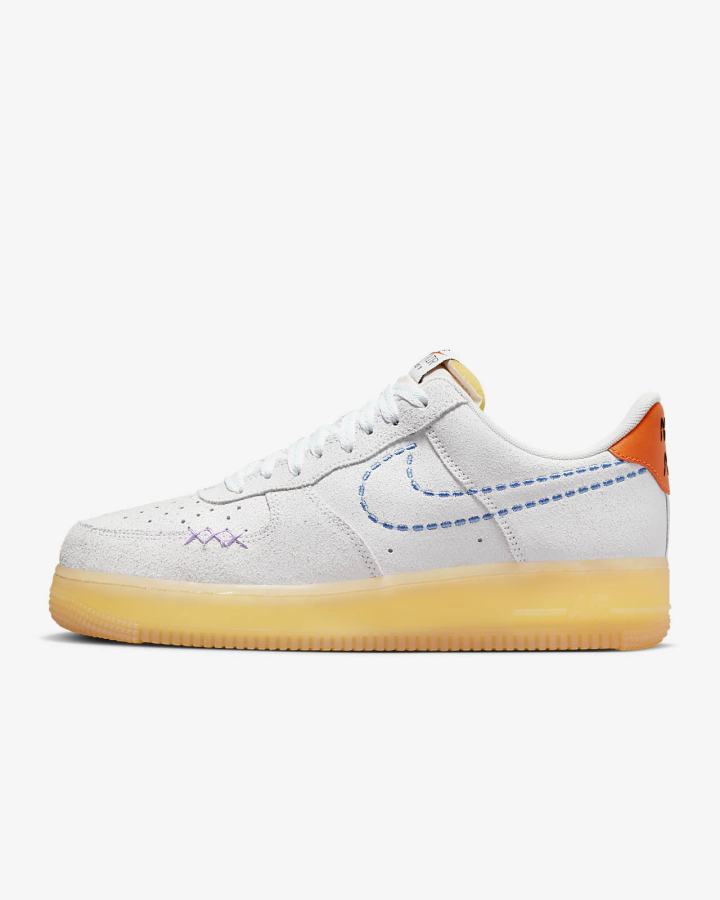Zapatillas Nike Air Force 1 '07 LV8 Hombre Blancas Naranjas Moradas Azules | MSKLG-3061