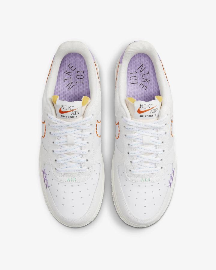 Zapatillas Nike Air Force 1 '07 LX Mujer Blancas Verde Naranjas | RXISC-0793