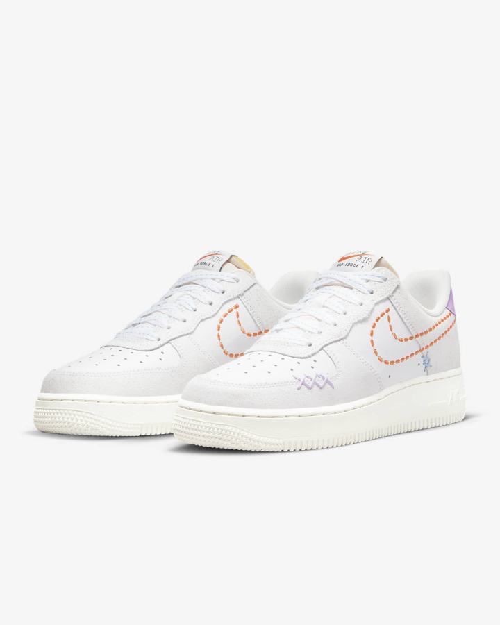 Zapatillas Nike Air Force 1 '07 LX Mujer Blancas Verde Naranjas | RXISC-0793