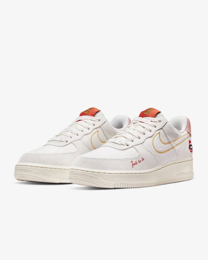 Zapatillas Nike Air Force 1 '07 Mujer Blancas Coral | RCWKF-9165