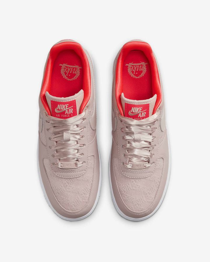 Zapatillas Nike Air Force 1 '07 Mujer Kaki Gris Rojas Blancas | ZNYCA-9270