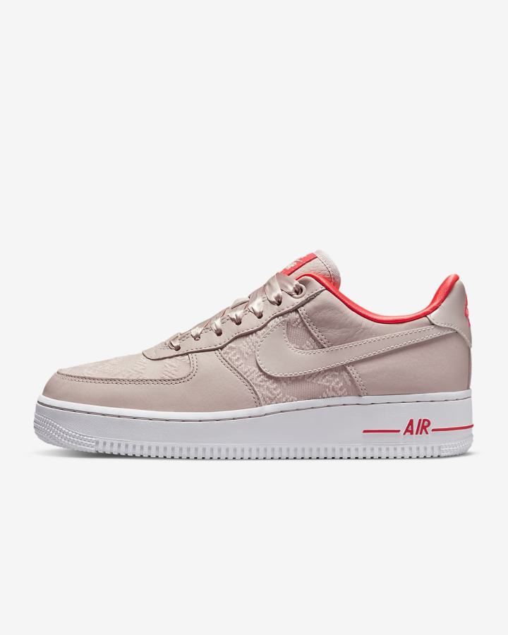 Zapatillas Nike Air Force 1 '07 Mujer Kaki Gris Rojas Blancas | ZNYCA-9270