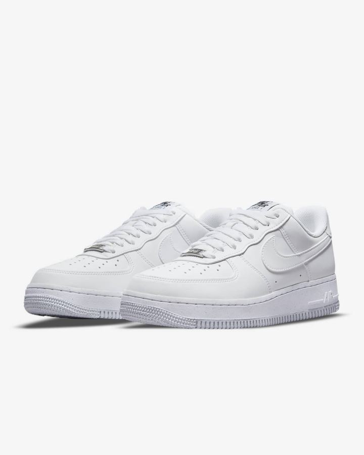 Zapatillas Nike Air Force 1 '07 Next Nature Mujer Blancas Negras Metal Plateadas | PFQYA-2549