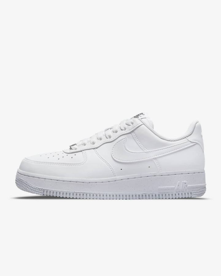 Zapatillas Nike Air Force 1 '07 Next Nature Mujer Blancas Negras Metal Plateadas | PFQYA-2549
