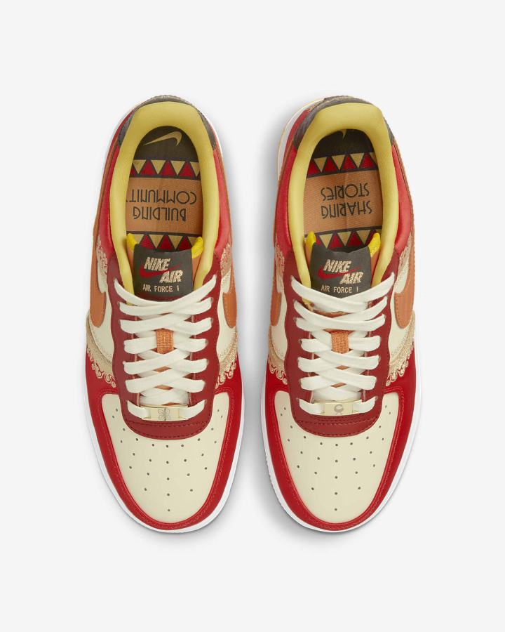 Zapatillas Nike Air Force 1 '07 Premium Mujer Rojas Amarillo Oscuro | OJMER-1928