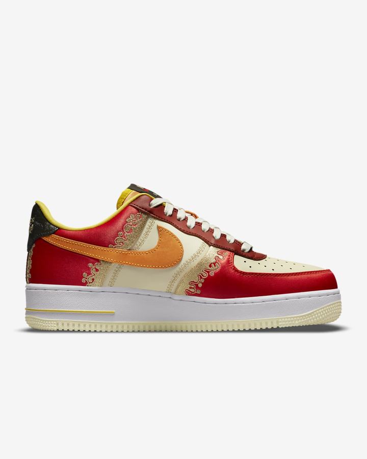 Zapatillas Nike Air Force 1 '07 Premium Hombre Rojas Amarillo Oscuro | QKOME-3709