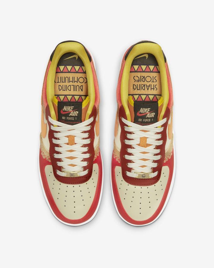 Zapatillas Nike Air Force 1 '07 Premium Hombre Rojas Amarillo Oscuro | QKOME-3709