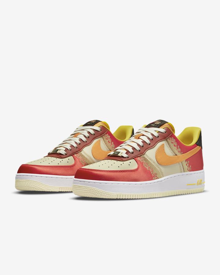 Zapatillas Nike Air Force 1 '07 Premium Hombre Rojas Amarillo Oscuro | QKOME-3709