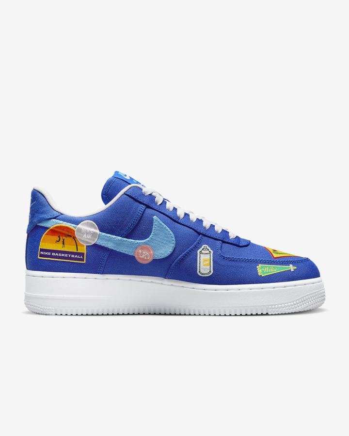 Zapatillas Nike Air Force 1 '07 Premium Hombre Azules Blancas Azules | VARBU-9827