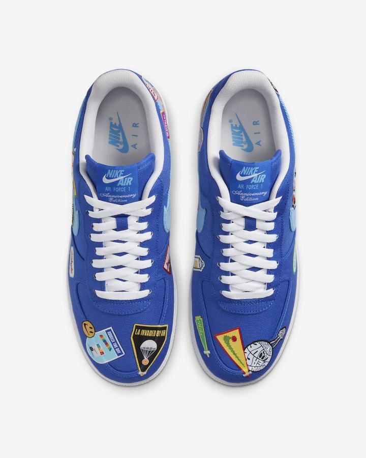 Zapatillas Nike Air Force 1 '07 Premium Hombre Azules Blancas Azules | VARBU-9827