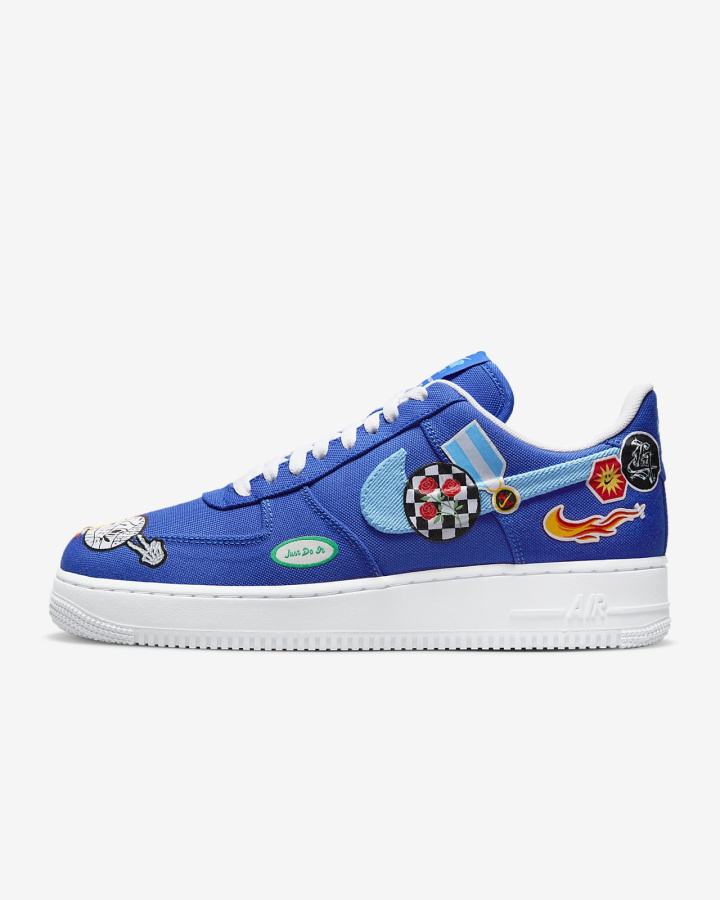 Zapatillas Nike Air Force 1 '07 Premium Hombre Azules Blancas Azules | VARBU-9827