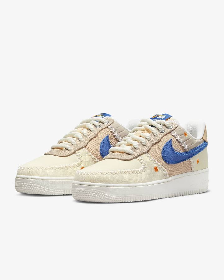 Zapatillas Nike Air Force 1 '07 Premium Mujer Blancas Negras Azules Oscuro | XTZGR-6527