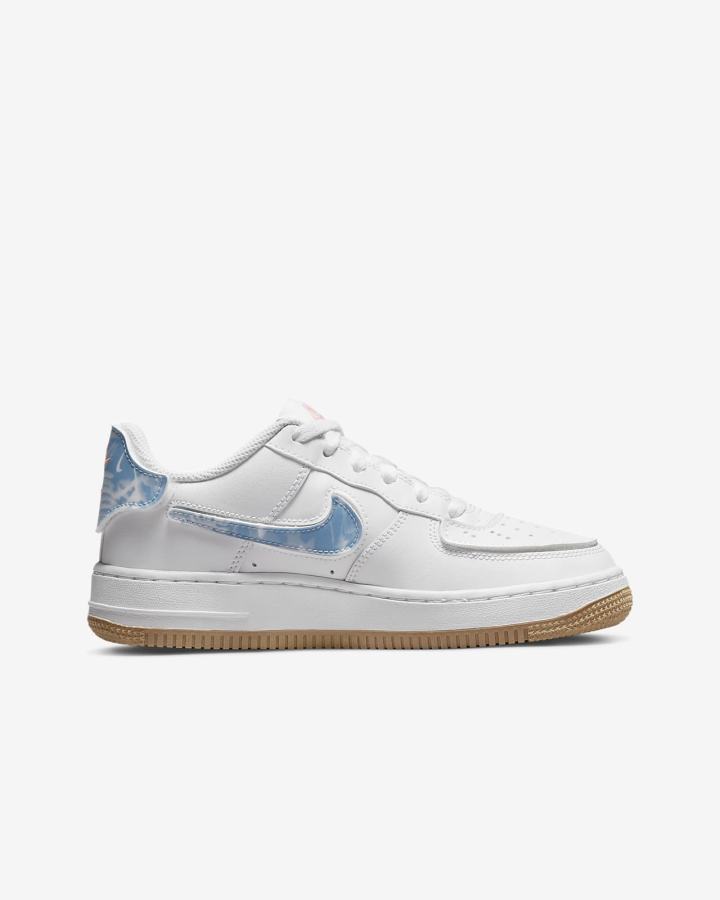 Zapatillas Nike Air Force 1/1 Kids Niño Blancas Coral Marrones Claro Azules | BUKPY-8357