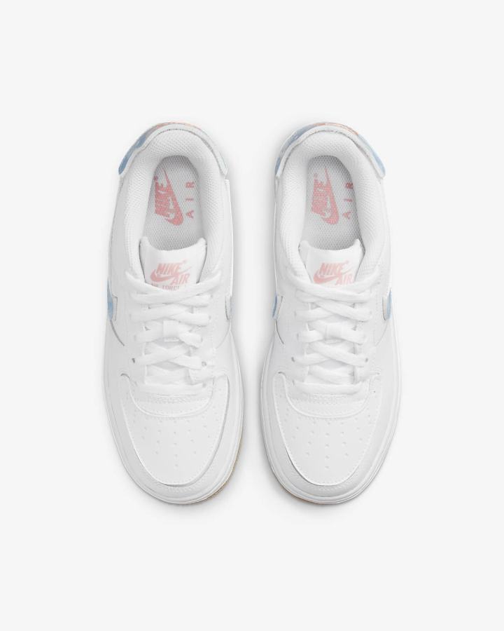 Zapatillas Nike Air Force 1/1 Kids Niño Blancas Coral Marrones Claro Azules | BUKPY-8357