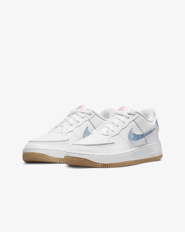 Zapatillas Nike Air Force 1/1 Kids Niño Blancas Coral Marrones Claro Azules | BUKPY-8357