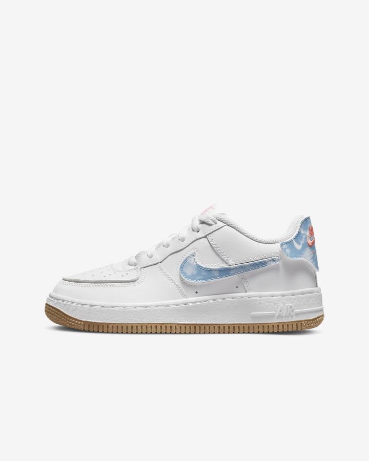 Zapatillas Nike Air Force 1/1 Kids Niño Blancas Coral Marrones Claro Azules | BUKPY-8357