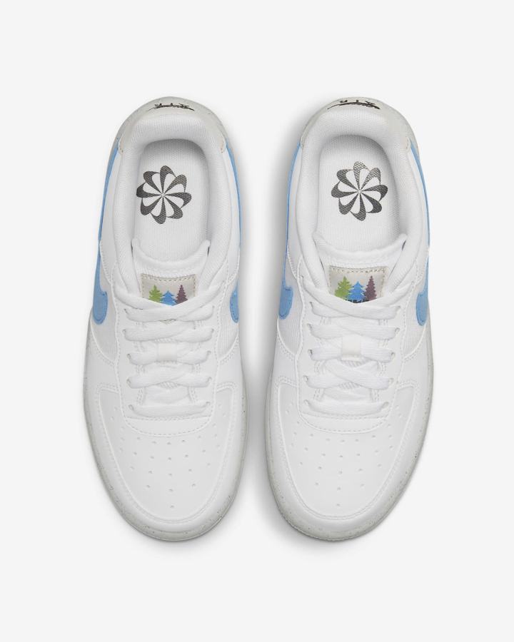 Zapatillas Nike Air Force 1 Crater Kids Niña Blancas Beige Claro Azules | NRIBT-6542