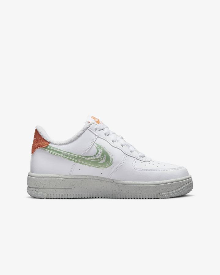 Zapatillas Nike Air Force 1 Crater Kids Niño Blancas Naranjas Verde | XQJGC-8753