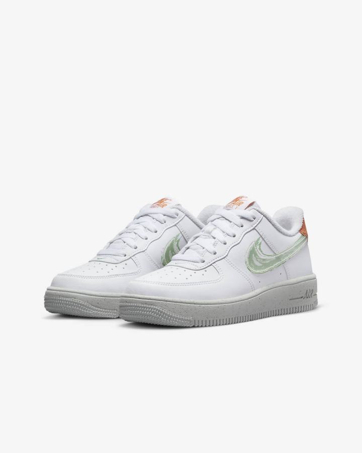 Zapatillas Nike Air Force 1 Crater Kids Niño Blancas Naranjas Verde | XQJGC-8753