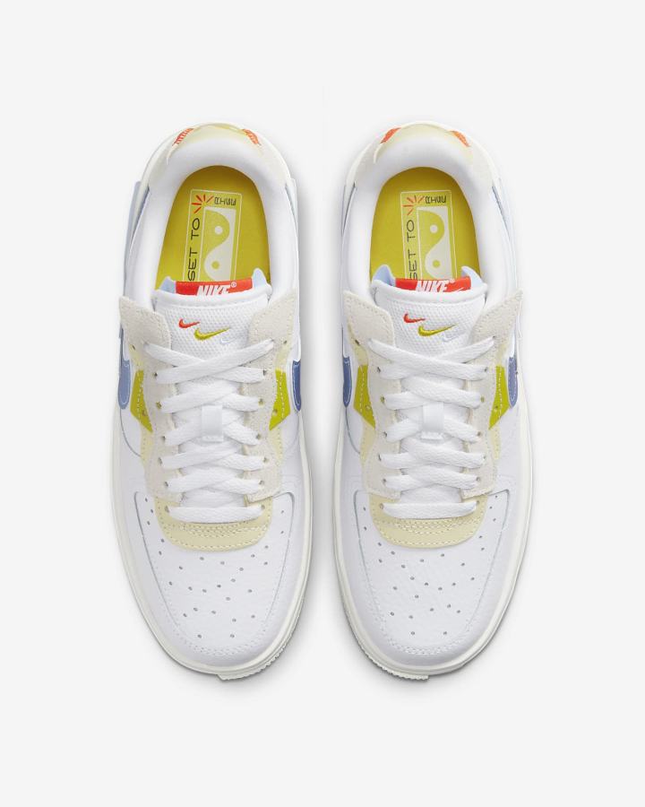 Zapatillas Nike Air Force 1 Fontanka Mujer Blancas Limón Azules Claro | ANURJ-4625