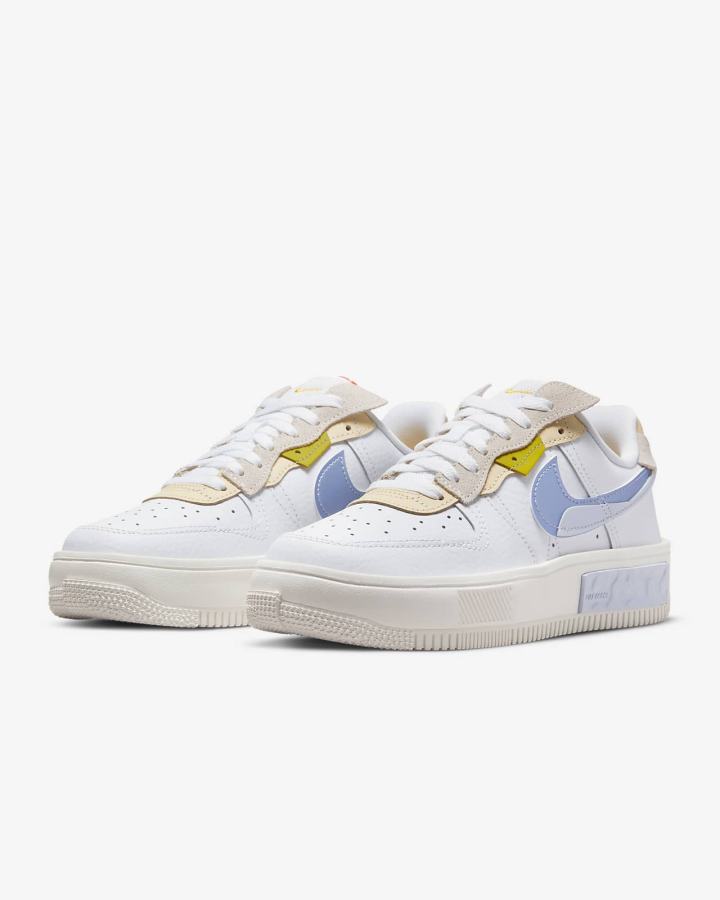 Zapatillas Nike Air Force 1 Fontanka Mujer Blancas Limón Azules Claro | ANURJ-4625
