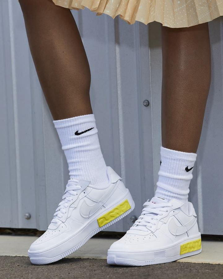 Zapatillas Nike Air Force 1 Fontanka Mujer Blancas Amarillo Blancas | PTRAC-6379