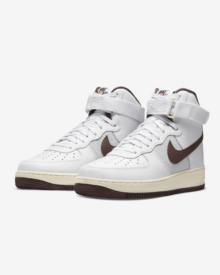 Zapatillas Nike Air Force 1 High '07 LV8 Vintage Hombre Blancas Gris Chocolate Claro | GOJXU-0134