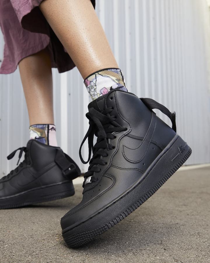 Zapatillas Nike Air Force 1 High Mujer Negras | PYUFJ-7456