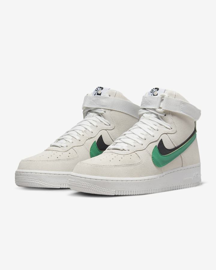 Zapatillas Nike Air Force 1 High SE Mujer Blancas Negras Verde | XORPW-3659