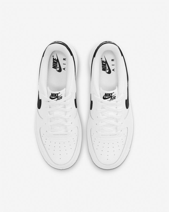 Zapatillas Nike Air Force 1 Kids Niña Blancas Negras | BLYDA-4198