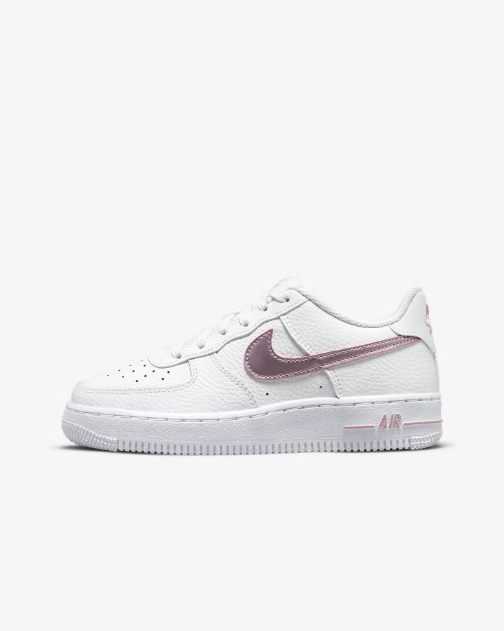 Zapatillas Nike Air Force 1 Kids Niña Blancas Rosas | EXMIB-4738