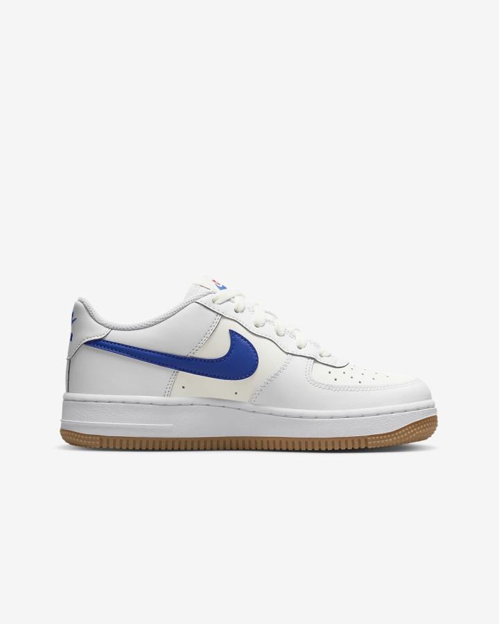 Zapatillas Nike Air Force 1 Kids Niño Blancas Rojas Azul Real | ZYPUM-4816