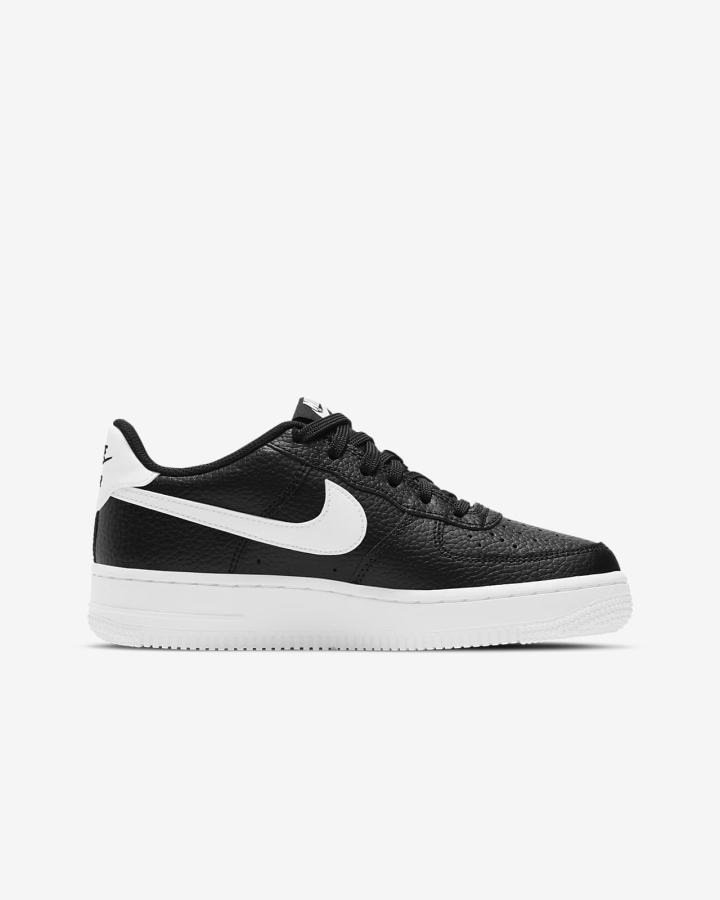 Zapatillas Nike Air Force 1 Kids Niño Negras Blancas | XFUYA-9763