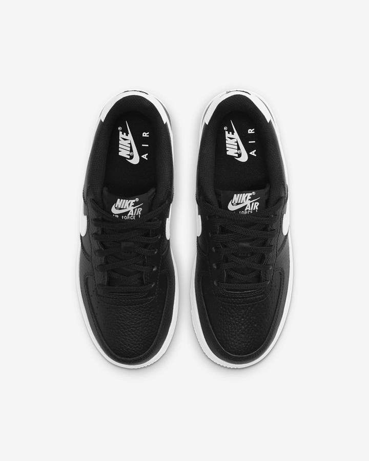 Zapatillas Nike Air Force 1 Kids Niño Negras Blancas | XFUYA-9763