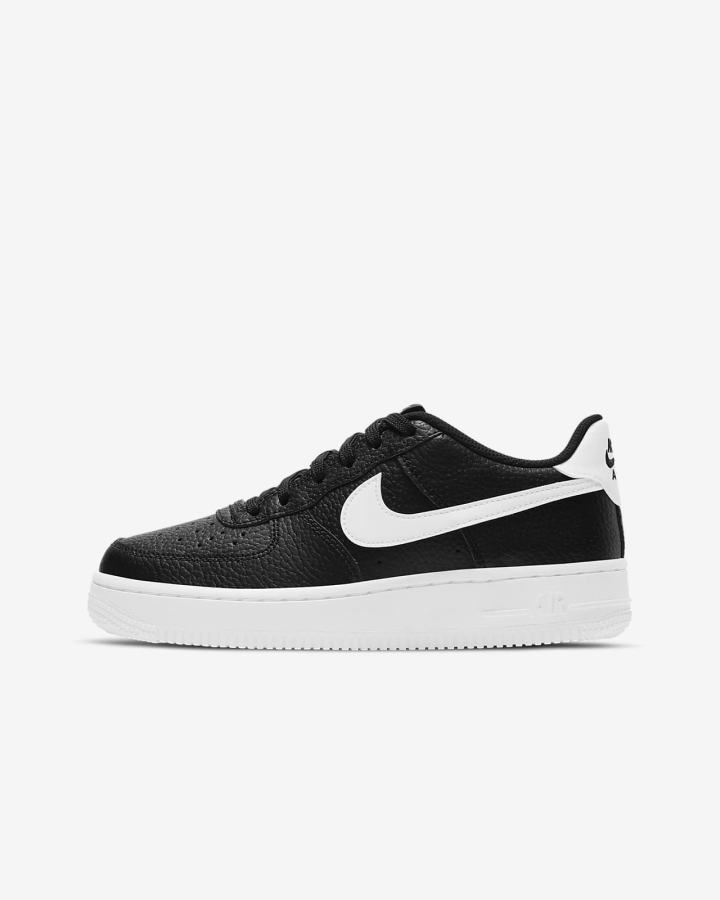 Zapatillas Nike Air Force 1 Kids Niño Negras Blancas | XFUYA-9763