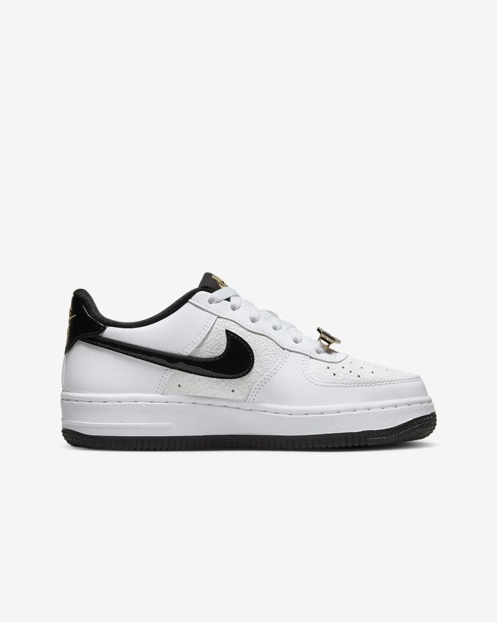 Zapatillas Nike Air Force 1 LV8 Kids Niña Blancas Plateadas Negras | FYIKV-3786