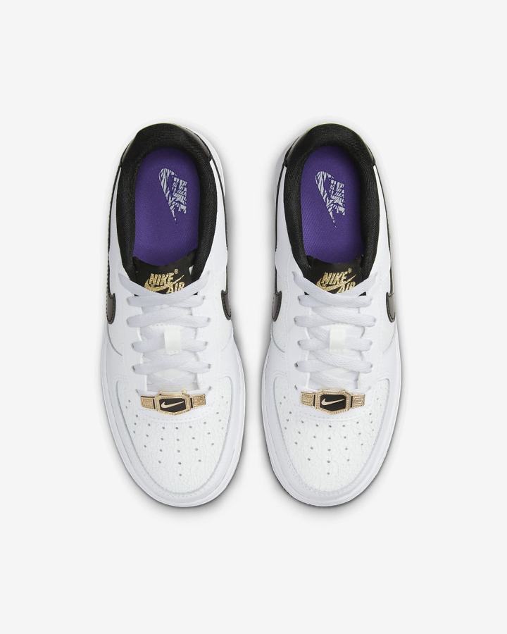 Zapatillas Nike Air Force 1 LV8 Kids Niña Blancas Plateadas Negras | FYIKV-3786