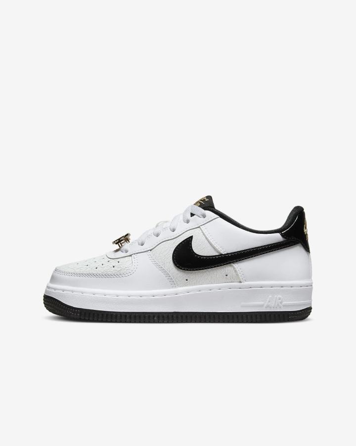 Zapatillas Nike Air Force 1 LV8 Kids Niña Blancas Plateadas Negras | FYIKV-3786