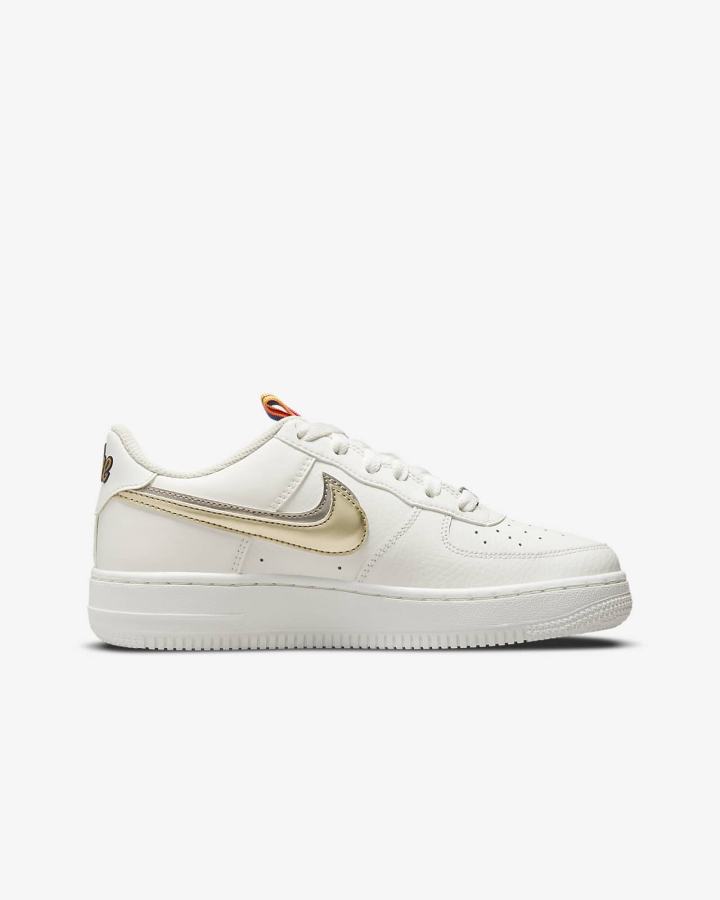 Zapatillas Nike Air Force 1 LV8 Kids Niña Blancas Rosas Metal Azules Gris | JREVH-9851