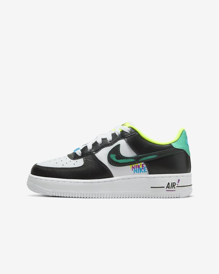 Zapatillas Nike Air Force 1 LV8 Kids Niño Blancas Azules Negras | LKHSR-4193