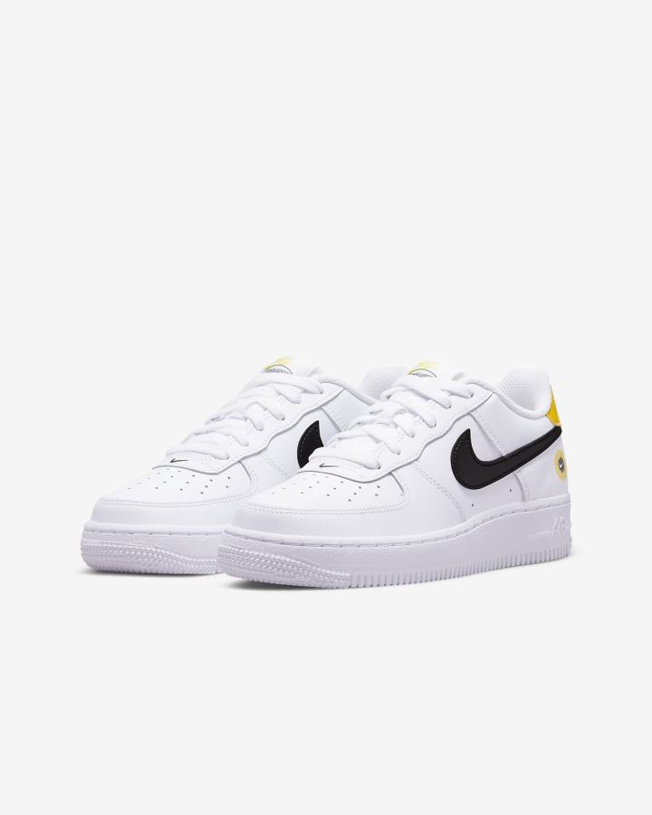 Zapatillas Nike Air Force 1 LV8 Kids Niño Blancas Negras | NXCSU-8620
