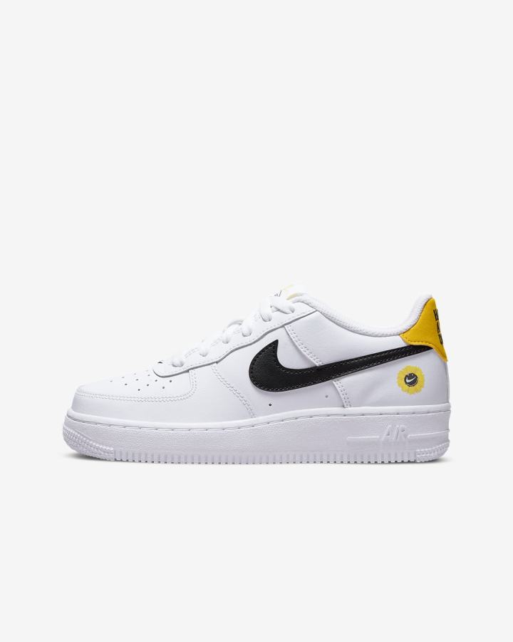 Zapatillas Nike Air Force 1 LV8 Kids Niño Blancas Negras | NXCSU-8620