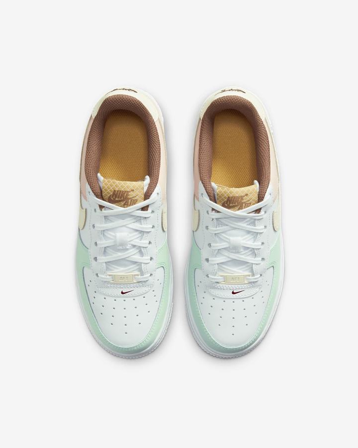 Zapatillas Nike Air Force 1 LV8 Kids Niño Blancas Verde Menta Naranjas | NXIJL-8721