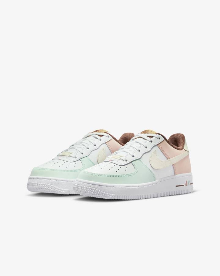 Zapatillas Nike Air Force 1 LV8 Kids Niño Blancas Verde Menta Naranjas | NXIJL-8721