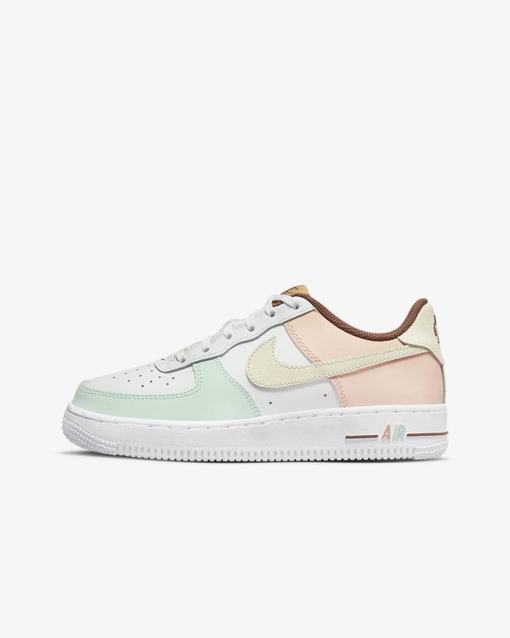 Zapatillas Nike Air Force 1 LV8 Kids Niño Blancas Verde Menta Naranjas | NXIJL-8721