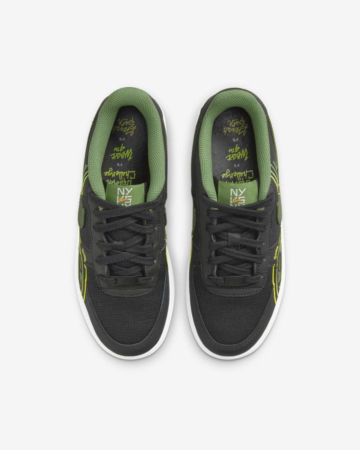Zapatillas Nike Air Force 1 LV8 Kids Niño Negras Blancas Gris Oscuro Verde | TVDWU-8321